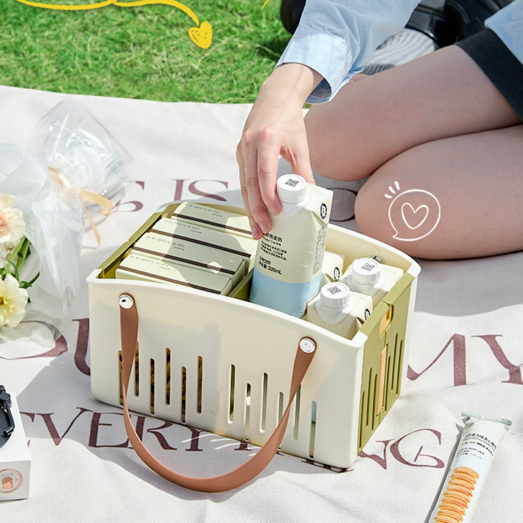 Camping Cooking Basket - Foldable Bath Basket Portable Shower Organizer