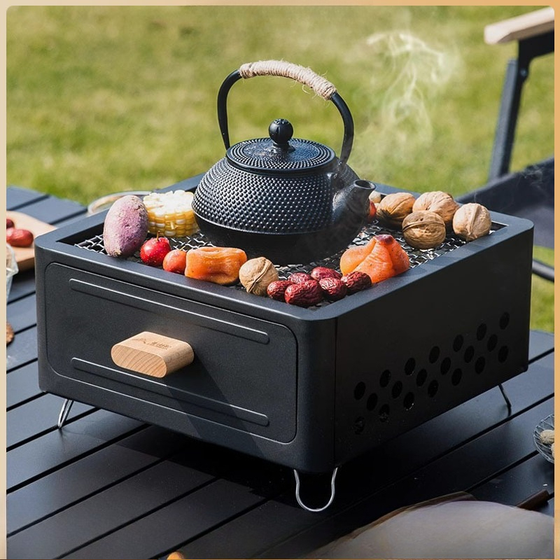 Camping Cooking Portable - Portable Charcoal BBQ Grill Square Enclosure