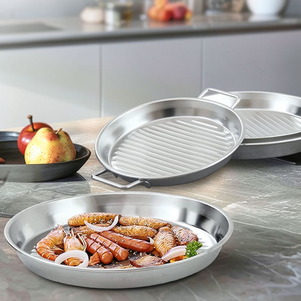 Camping Cooking Portable - Portable Stainless Steel BBQ Griddle Pan