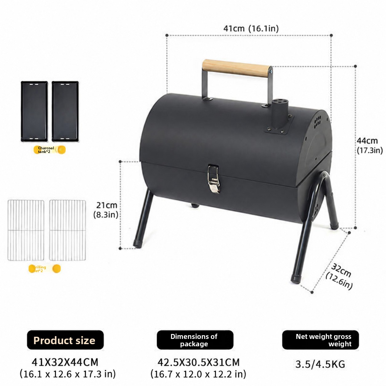 Camp Grill Portable Folding - Double Sided Outdoor Grill Portable Camping