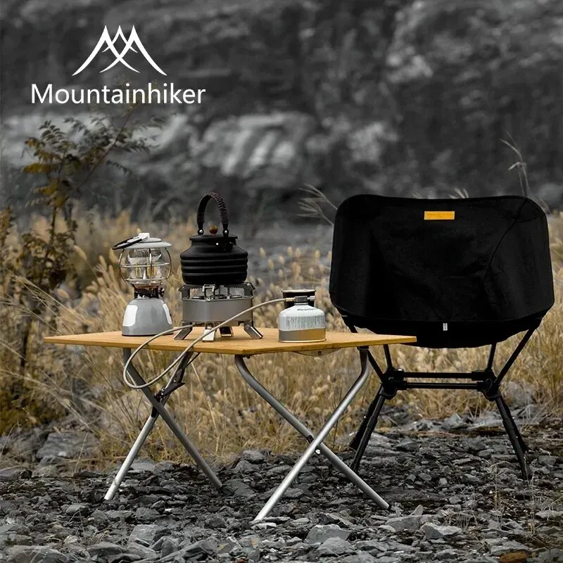 Camping Cooking Portable - MOUNTAINHIKER 2/3 Bamboo Folding Table Outdoor