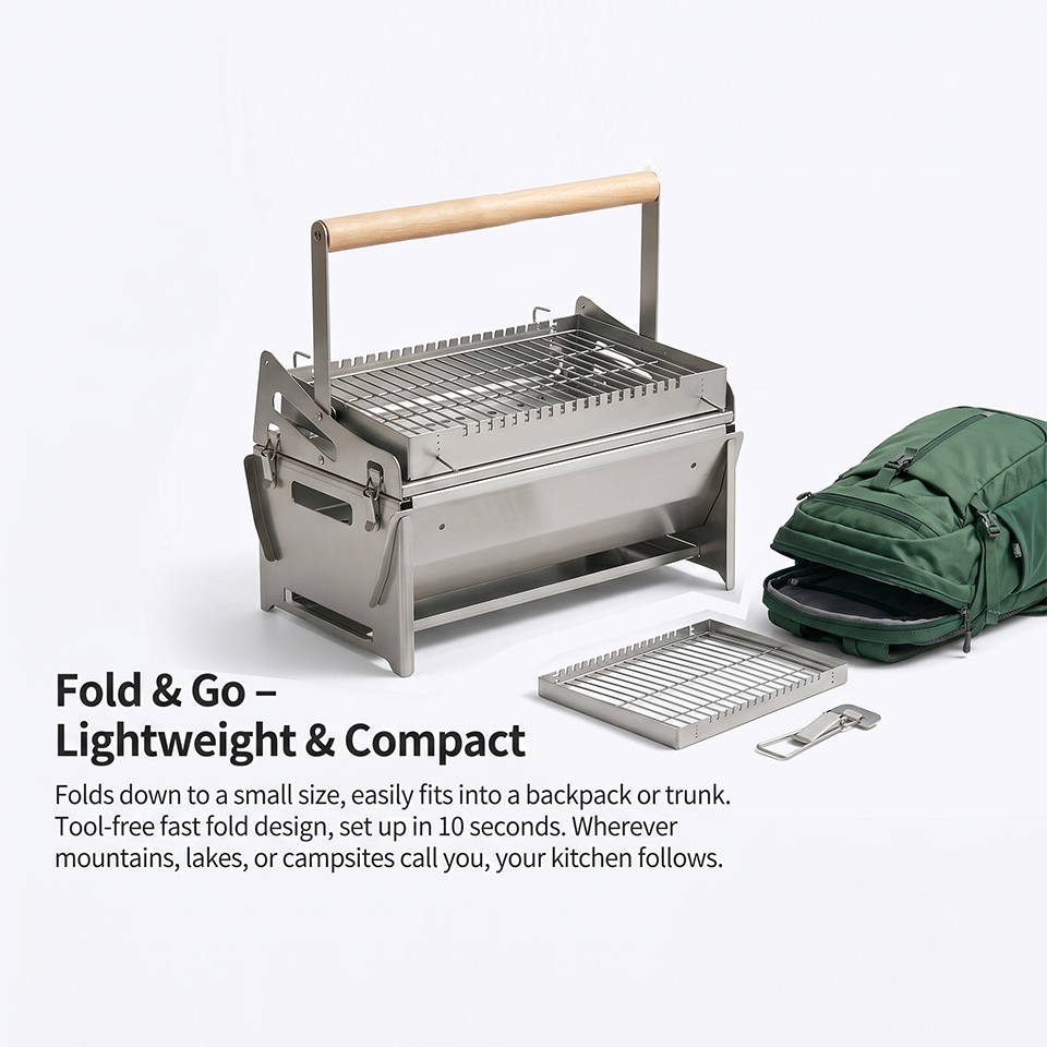 Portable Stainless Steel Charc - Camp Grill Portable Folding 评论和价格