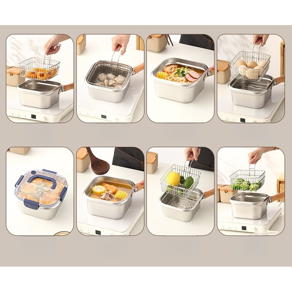 1 Set 316 Stainless Steel Squa - Camping Cooking Basket 评论和价格