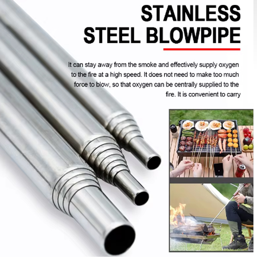 Stainless Steel Blowpipe Pocke - Campfire Cooking 评论和价格