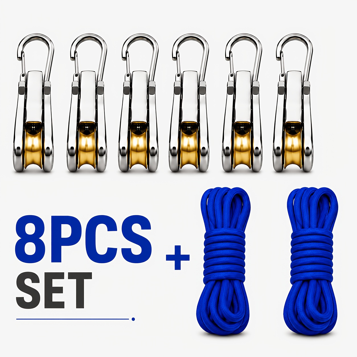 4/6/8pcs Rope Set with Roller  - Camping Cooking Utensils Kit 评论和价格
