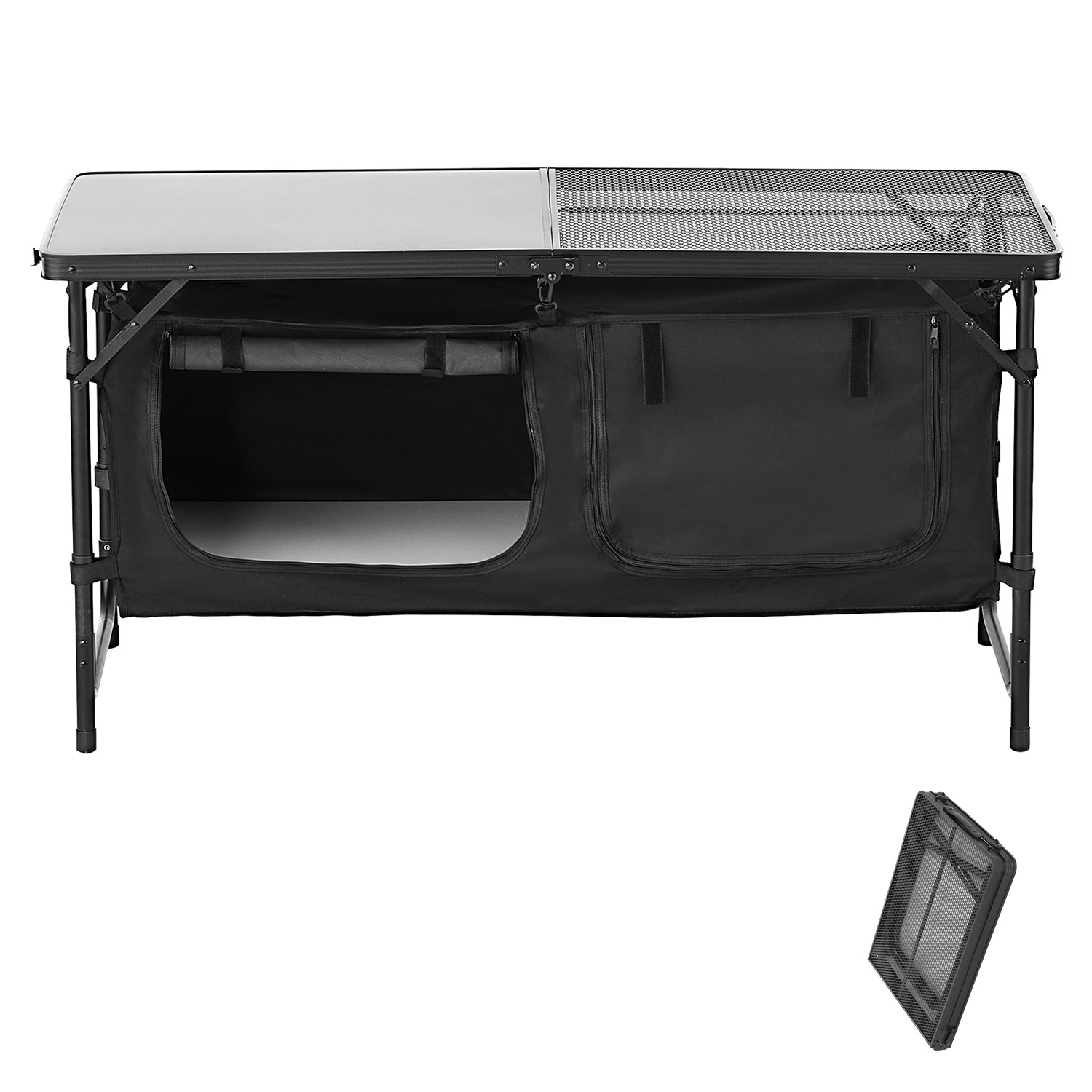 SucceBuy Camping Kitchen Table - Camping Cooking Table With Storage 评论和价格