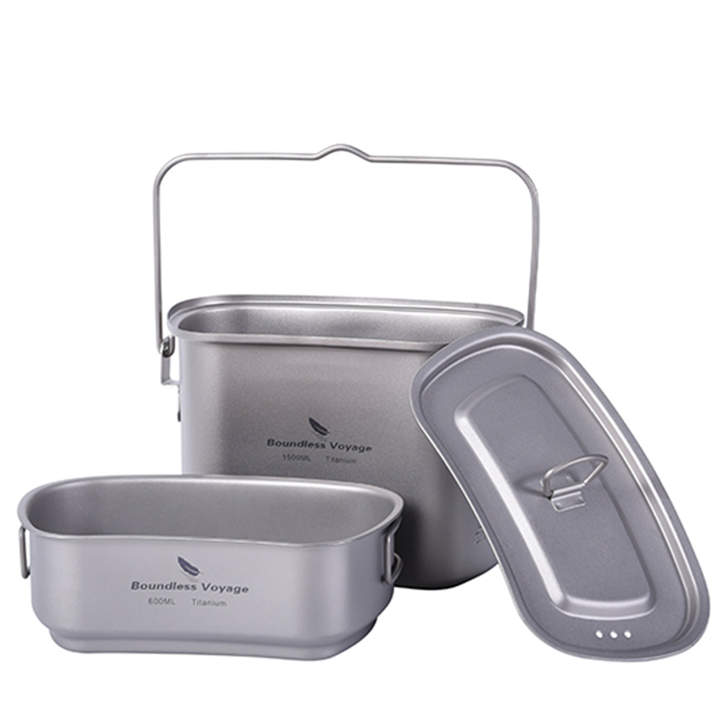 1.5L Outdoor Military Canteen  - Camping Cooking Kit 评论和价格