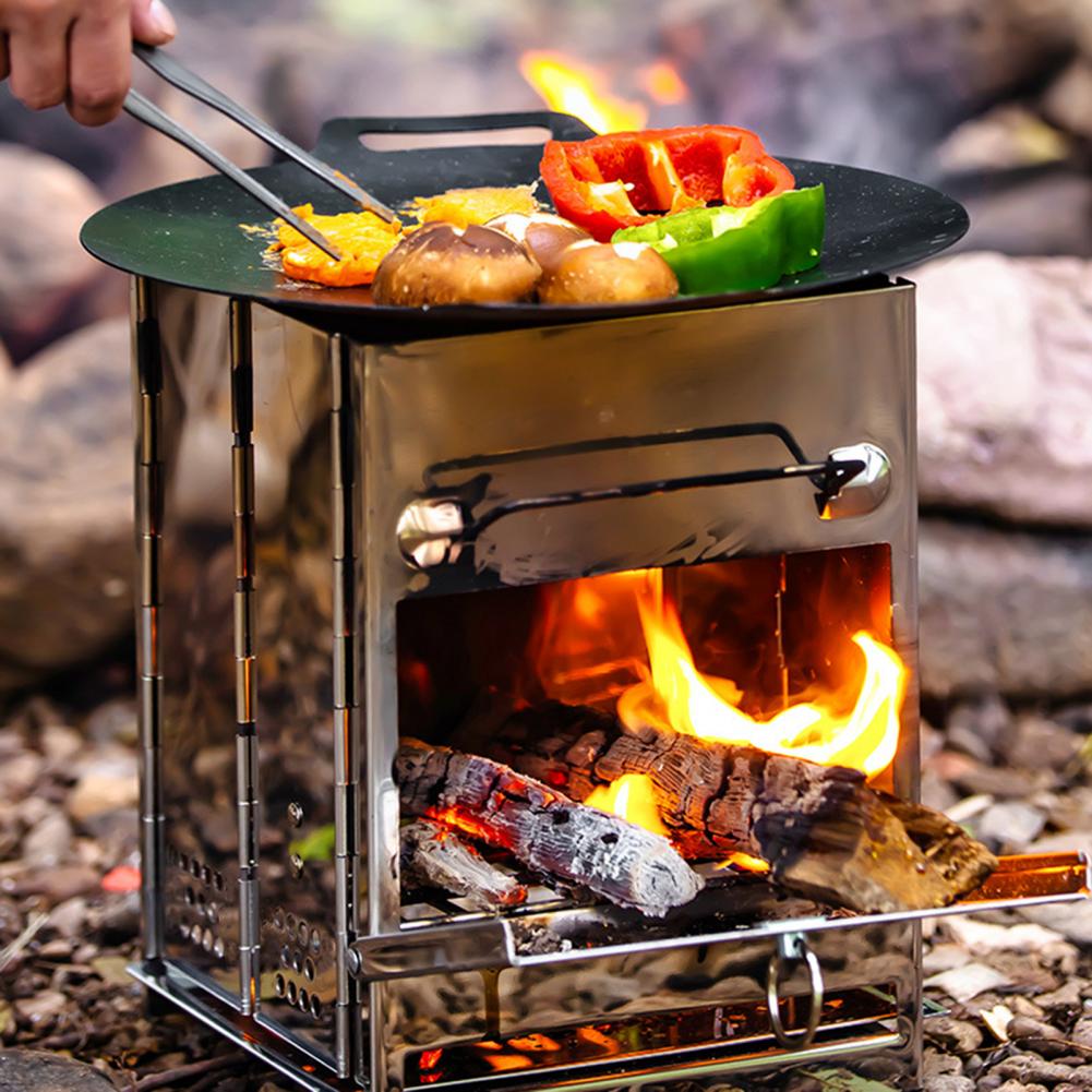 Stainless Steel Wood Burning S - Camping Cooking Tray 评论和价格