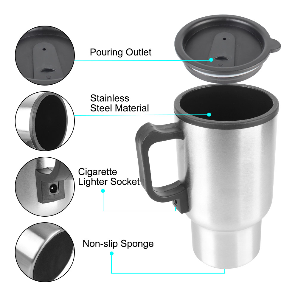 12V 450ml Car Coffee Mug Inter - Camping Cooking Electric 评论和价格