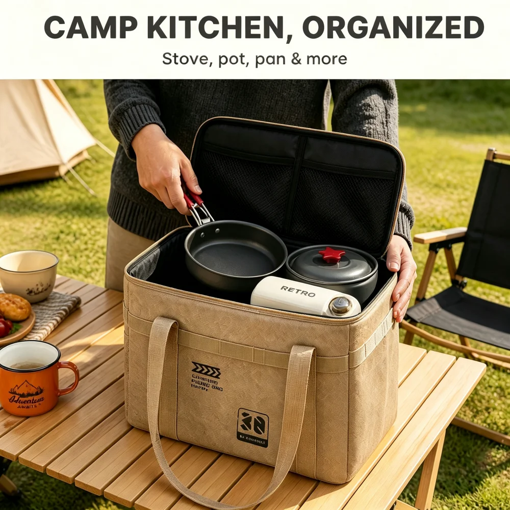 30L Large Capacity Camping Coo - Camping Cooking Cupboard 评论和价格