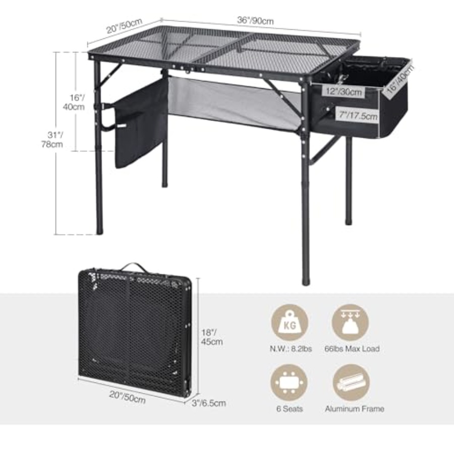 Folding Portable Grill Table w - Camp Grill Portable Folding 评论和价格