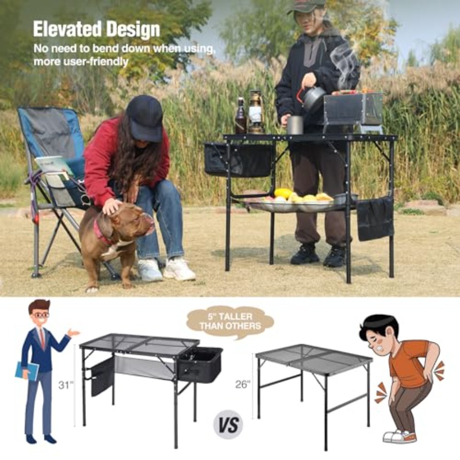 Folding Portable Grill Table w - Camp Grill Portable Folding 评论和价格