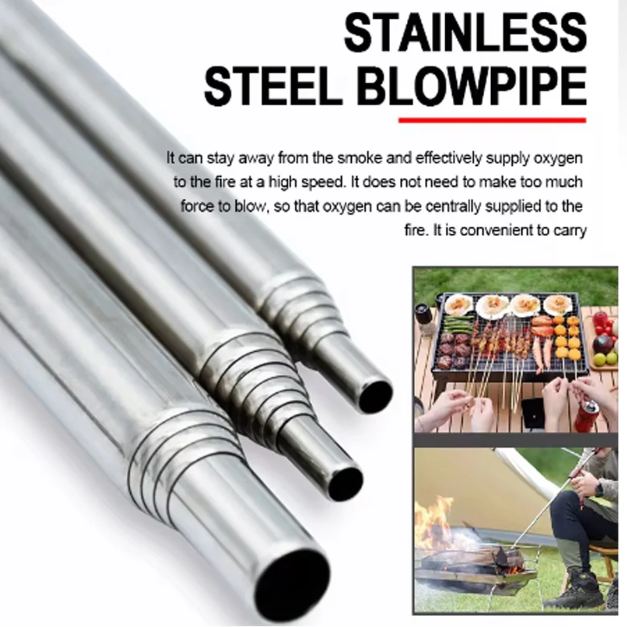 Stainless Steel Blowpipe Pocke - Campfire Cooking 评论和价格