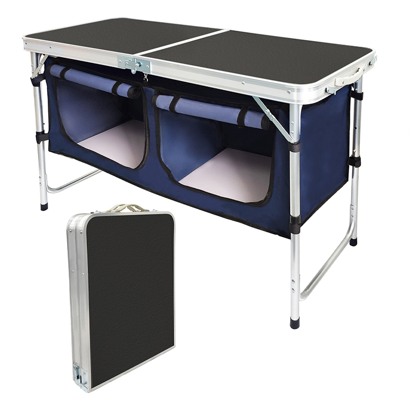 Outdoor Folding Table Aluminum - Camping Cooking Table With Storage 评论和价格