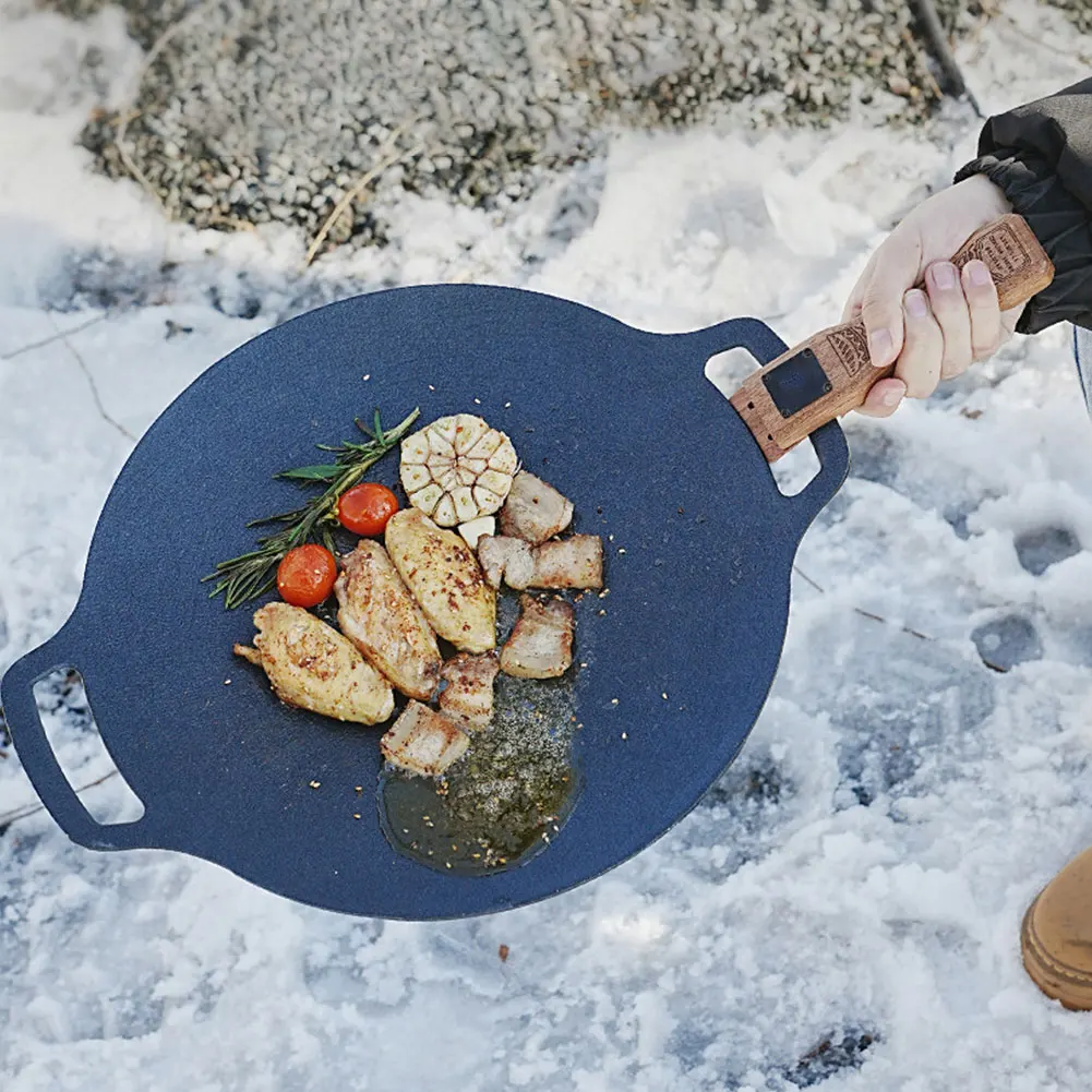 Outdoor Natural Wood Grill Pan - Camping Cooking Tray 评论和价格