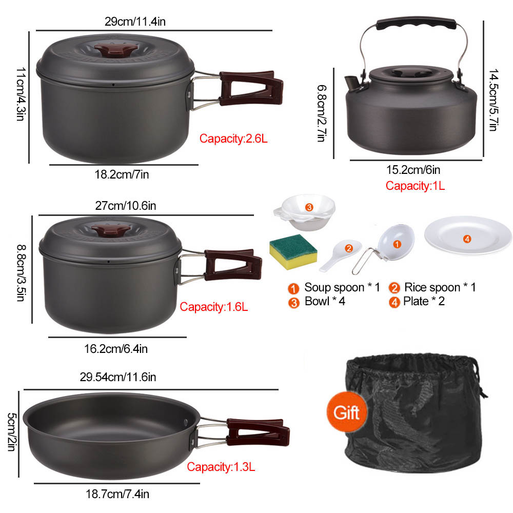 Outdoor cooking 3-4 person pic - Camping Cooking Kit 评论和价格