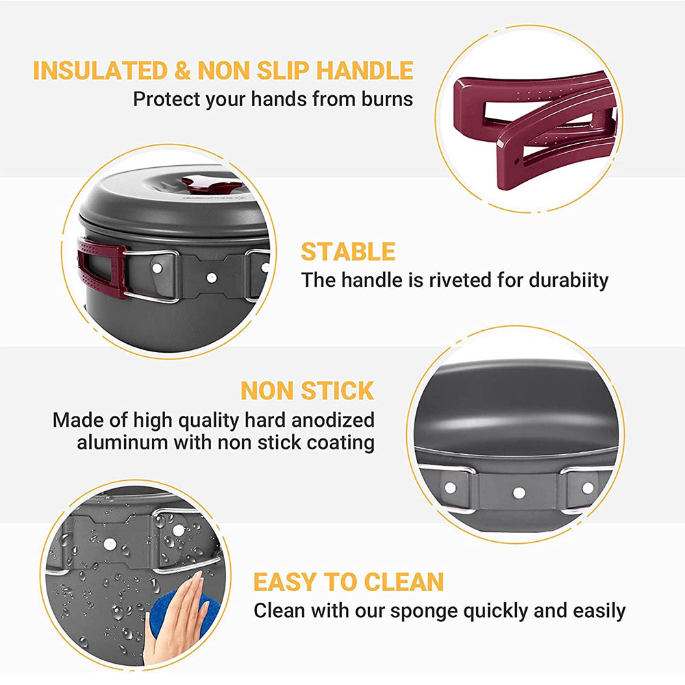 Outdoor cooking 3-4 person pic - Camping Cooking Kit 评论和价格