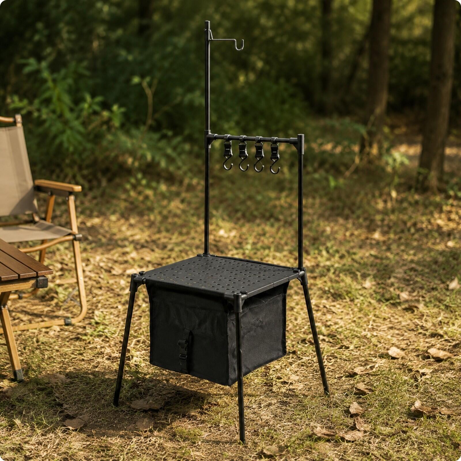 Aluminum Folding Camp Table Fo - Camping Cooking Table With Storage 评论和价格