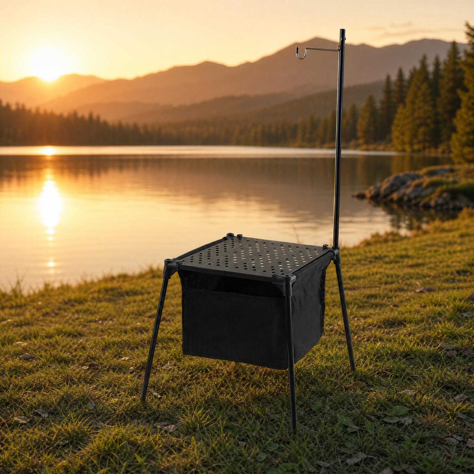 Aluminum Folding Camp Table Fo - Camping Cooking Table With Storage 评论和价格