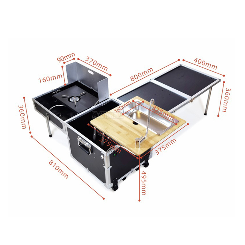 Outdoor movable kitchen Cookin - Camping Cooking Table With Storage 评论和价格