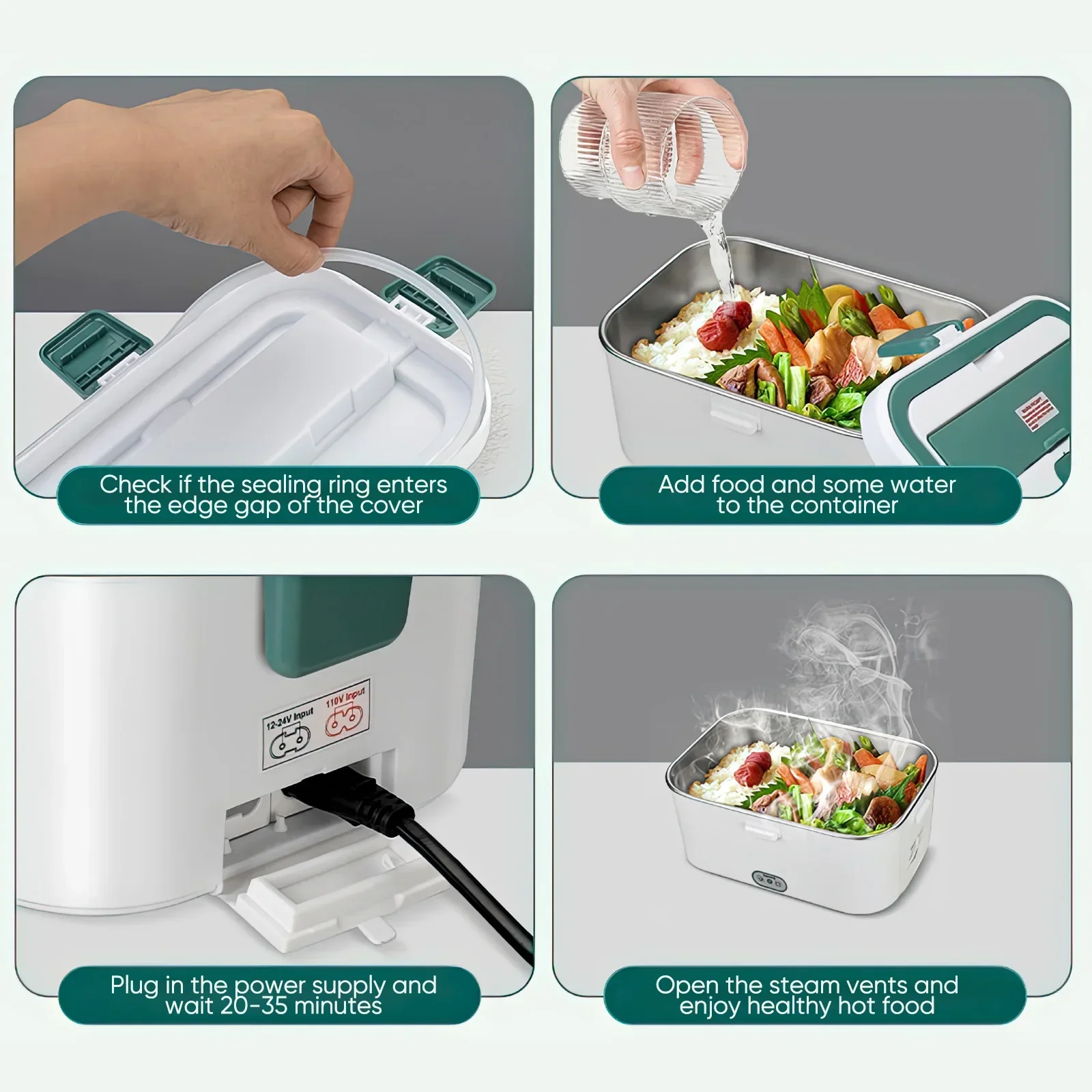 Electric Lunch Box Food Warmer - Camping Cooking Electric 评论和价格