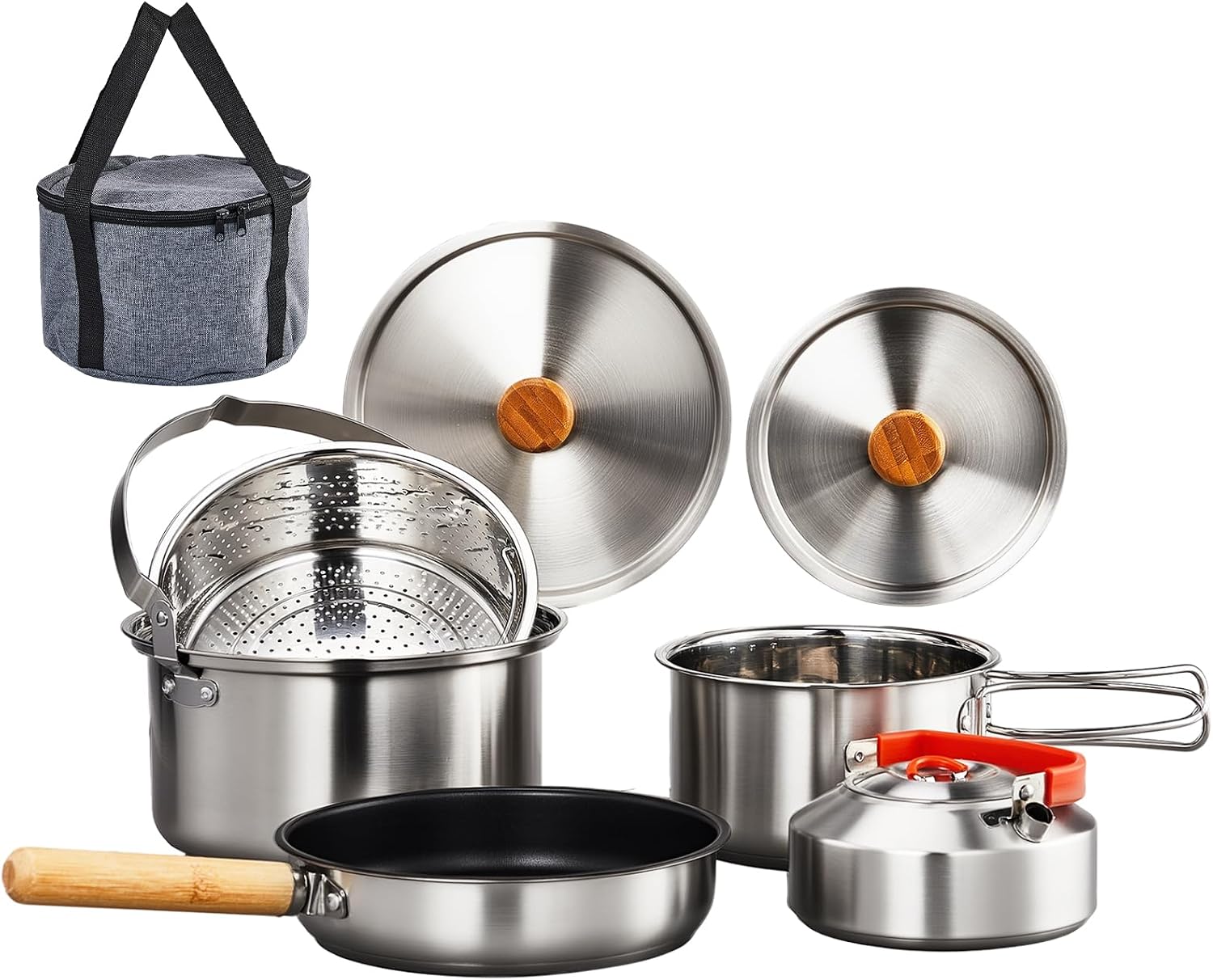 6pcs Cookware Set, 304 Stainle - Campfire Cooking 评论和价格