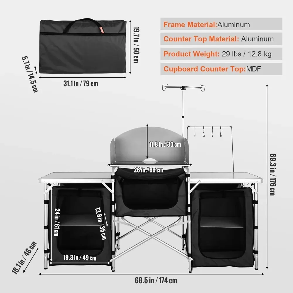 A Camping Kitchen Table, Foldi - Camping Cooking Cupboard 评论和价格
