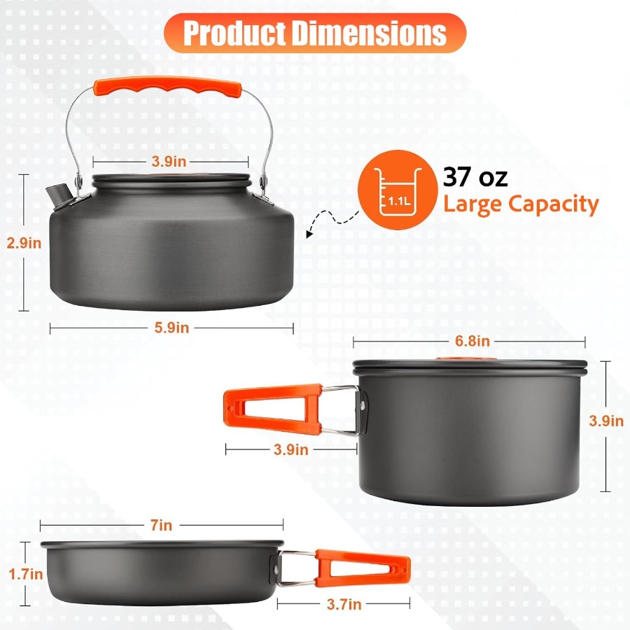 Camping Cookware Set: 35oz Non - Camping Cooking Kit 评论和价格
