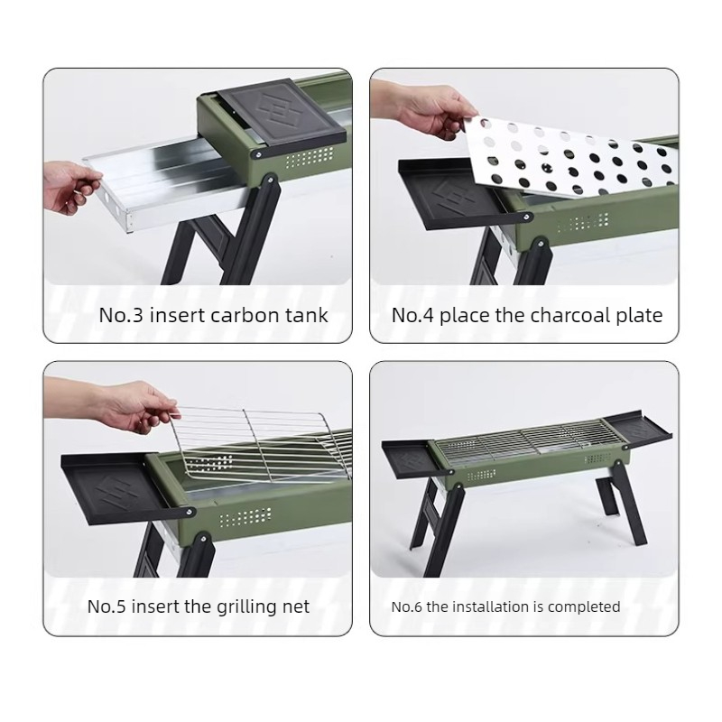 1 Set Outdoor BBQ Grill Foldin - Camp Grill Portable Folding 评论和价格