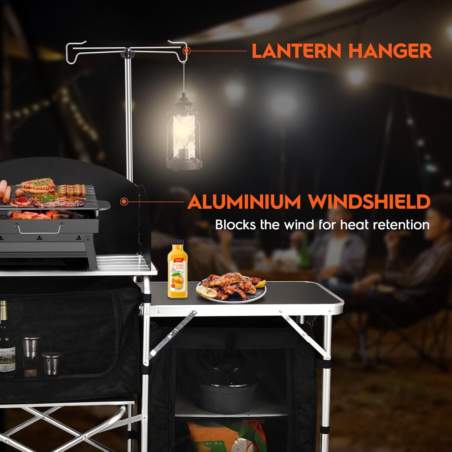 Aluminum Folding Camping Kitch - Camping Cooking Table With Storage 评论和价格