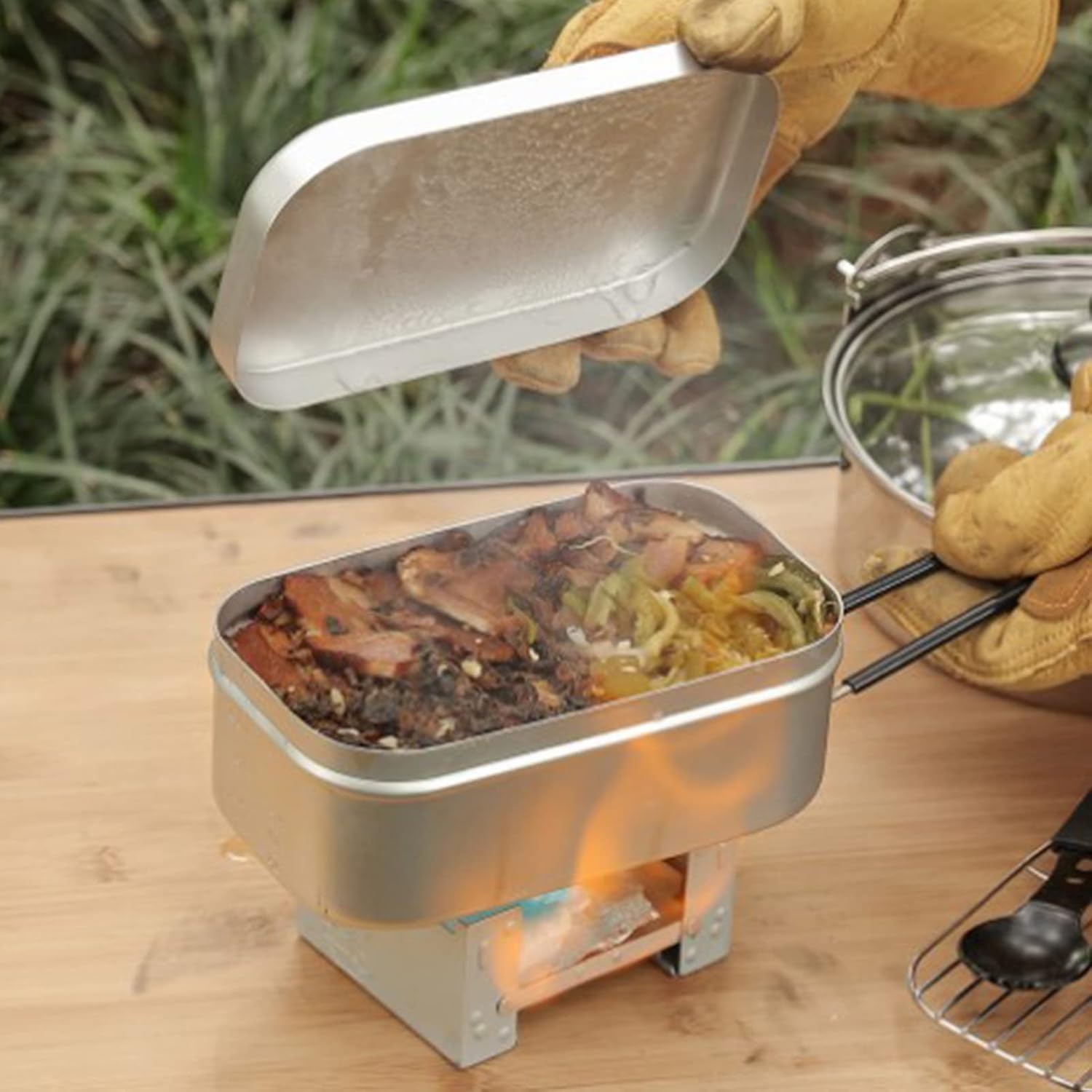 Foldable Bento Box Handle, Lun - Camping Cooking Utensils Kit 评论和价格
