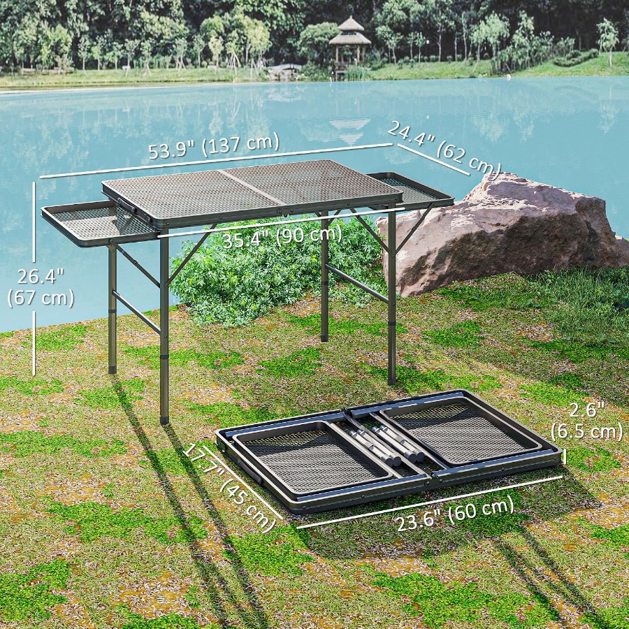 Folding Grill Table with 2 Exp - Camp Grill Portable Folding 评论和价格