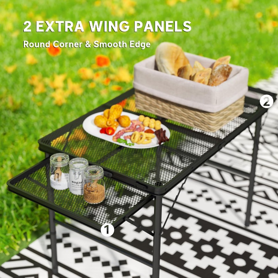 Folding Grill Table with 2 Exp - Camp Grill Portable Folding 评论和价格