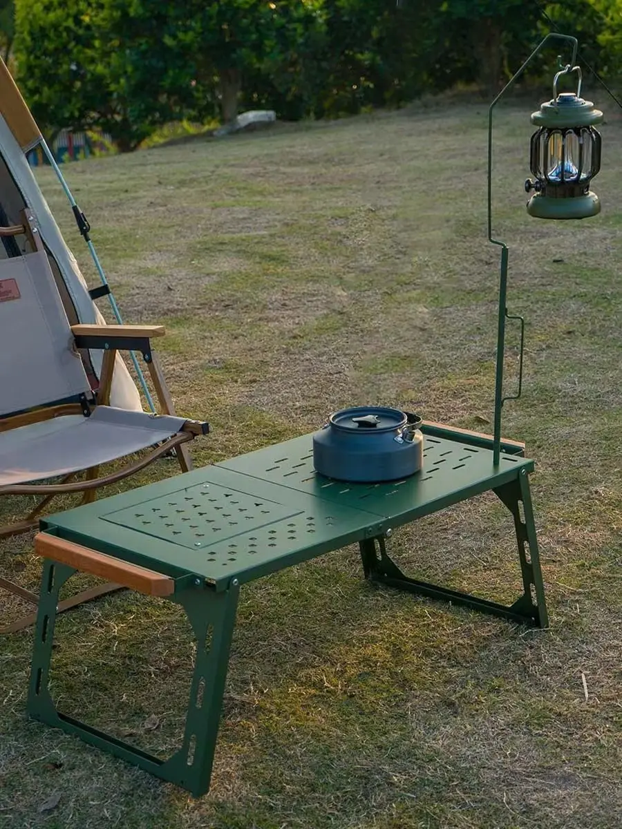 Camping Portable Folding Iron  - Camping Cooking Table With Storage 评论和价格