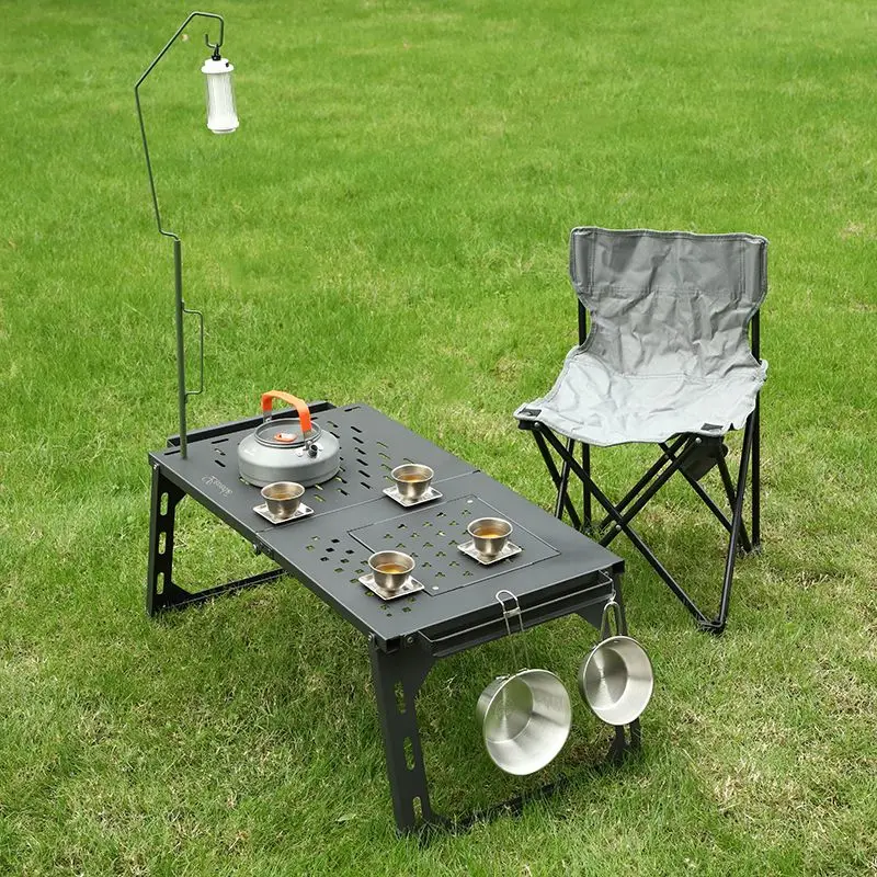 Camping Portable Folding Iron  - Camping Cooking Table With Storage 评论和价格